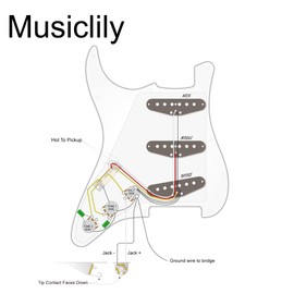 Musiclily Basic 11 Hole SSS Stratocaster Prewired Pickguard Ceramic Single Coil Pickup Set for ST Strat Electric Guitar, White 3P