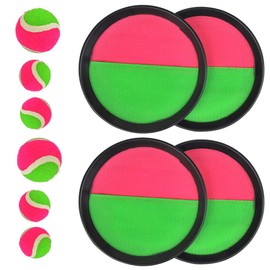 TIMESETL Velcro Ball Set, Neoprene Velcro Ball Set Neoprene Velcro Ball Catchball with 4 Catching Discs Diameter 18.5 cm, 2 Velcro Balls Diameter 6.5 cm and 4 Velcro Balls Diameter 4.5 cm