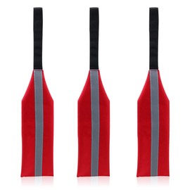3 Pack Safety Travel Flag for Kayak, Red Canoe Safety Flag, Towing Warning Flag, Long Load with Webbing, Reflective Flag Sign Kayak Trailer Flag(Red)