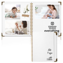 Joyberg Scrapbook 80 Pages, Scrapbook Supplies 8 x 8 In, Scrapbook Album Suitable for Album Memory Book Wedding, Anniversary Family, DIY Craft Projects (White)