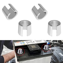 4 PCS Battery Post Shims, Battery Terminal Adapter, Pure Lead Anode Cathode Sleeves, Car Negative Battery Terminal Positive Post Shim Lead, Universal Car Accessories for Most Cars,RV