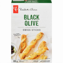 Loblaws Inc. PC Black Olive and Butter Swiss Sticks, 100g/3.5 oz {Imported from Canada}