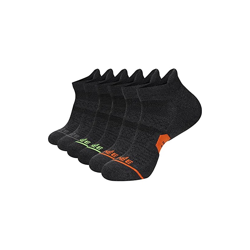 JOYNÉE 6 Pack Men's Running Ankle Socks with Cushion,Low Cut