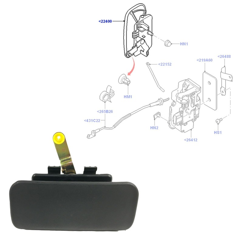 Evolution Car Spares Front Left Door Handle, Outer Door Handle