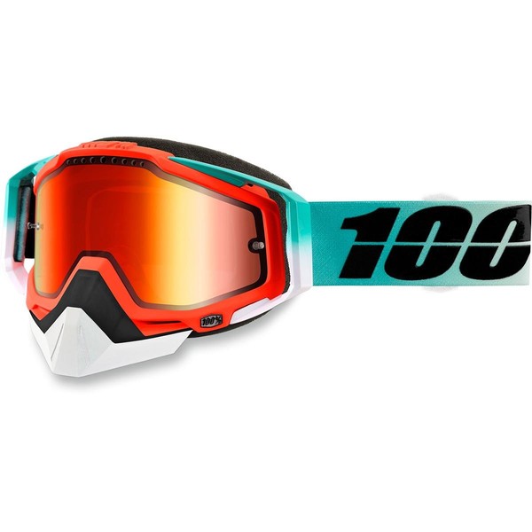 100% Racecraft Cubica Snow Goggles Mint/Mirrored Lens