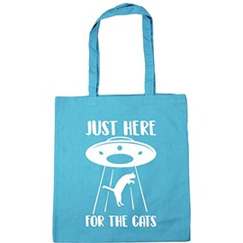 Hippowarehouse Just here for the cats Ufo Tote Shopping Gym Beach Bag 42cm x38cm, 10 litres