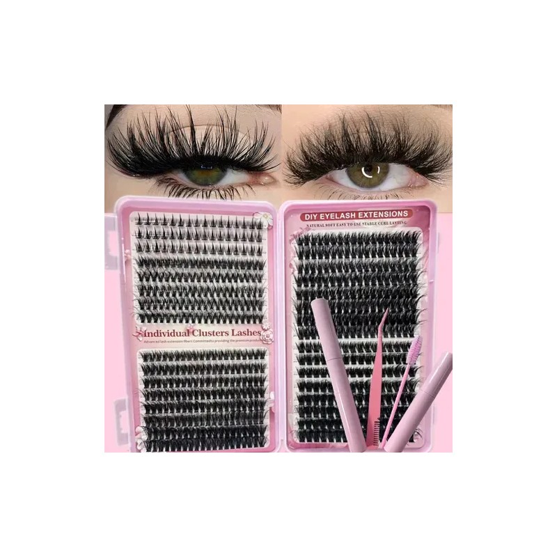 Pestañas Postizas 740 Piezas, Volumen Natural, Kit Profesion Negro D
