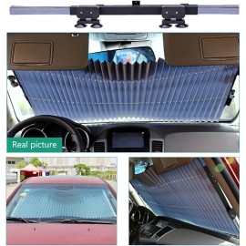 Summer Windshield Shades – Car Front/Rear, Retractable UV Curtains