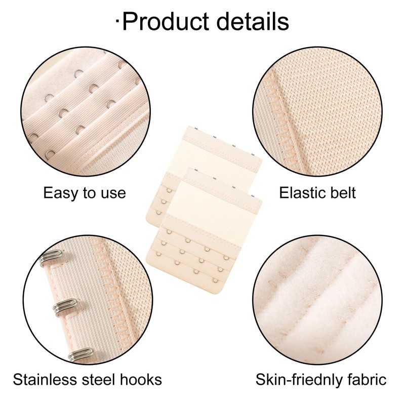 8PCS Bra Strap Extender 3 Hook/4 Hook/5 Hook, Women's Soft