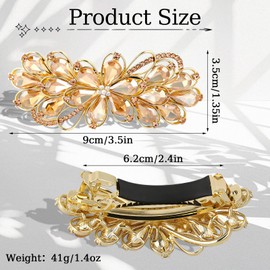Large Gorgeous Rhinestone Hair Barrette for Women Ladies Flower Crystal Rhinestones Barrette Pearl Spring Hair Clip Hair Styling Lady Ponytail Retro Accessories for Daily present Mothers Day present