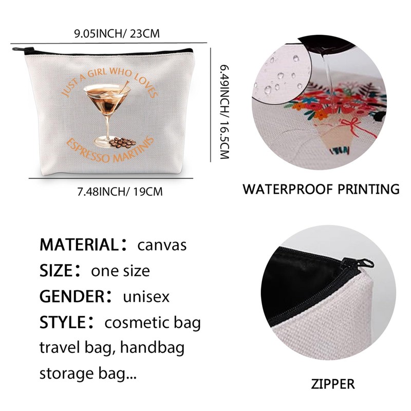 Espresso Martini Cosmetic Makeup Bag Espresso Martini Present for Women