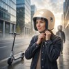 Casco de Scooter de Cara Abierta con Visera, Cascos Motocicleta