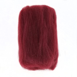 BTWTRY Afro Kinkys Bulk Synthetic Hair 1 Pack/50g Burgundy Kinky Bulk Afro Hair for Dreads Afro Bulk Hair for Locs Hair Extensions (BUG Color)