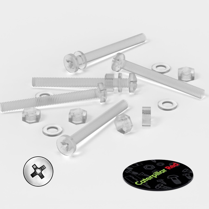 Pack of 60 Transparent Clear Plastic Acrylic M6 x 60mm