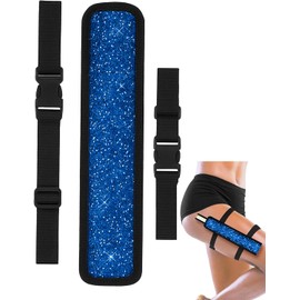 ZVLINMVAM Sparkly Biscay Blue Rave Fan Holster Thigh Strap for Women–Hands-Free Folding Hand Fan Holder, Adjustable Leg Holster for Festivals & Raves