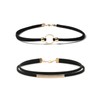 2Pcs Black Choker Necklace for Women Gothic Necklace Leather Necklace