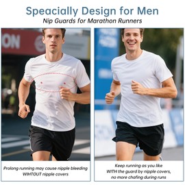 Nimiah Nipple Covers for Men - 100 Pieces Anti-Chafing Guards, 50 Pairs for Running and Sports White