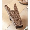 BLACK FOREST DECOR Floral Tan Tooled Leather Boot Jack