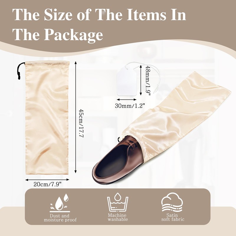 Ersmak 6 Pack Shoe Bags for Travel - Satin Shoe