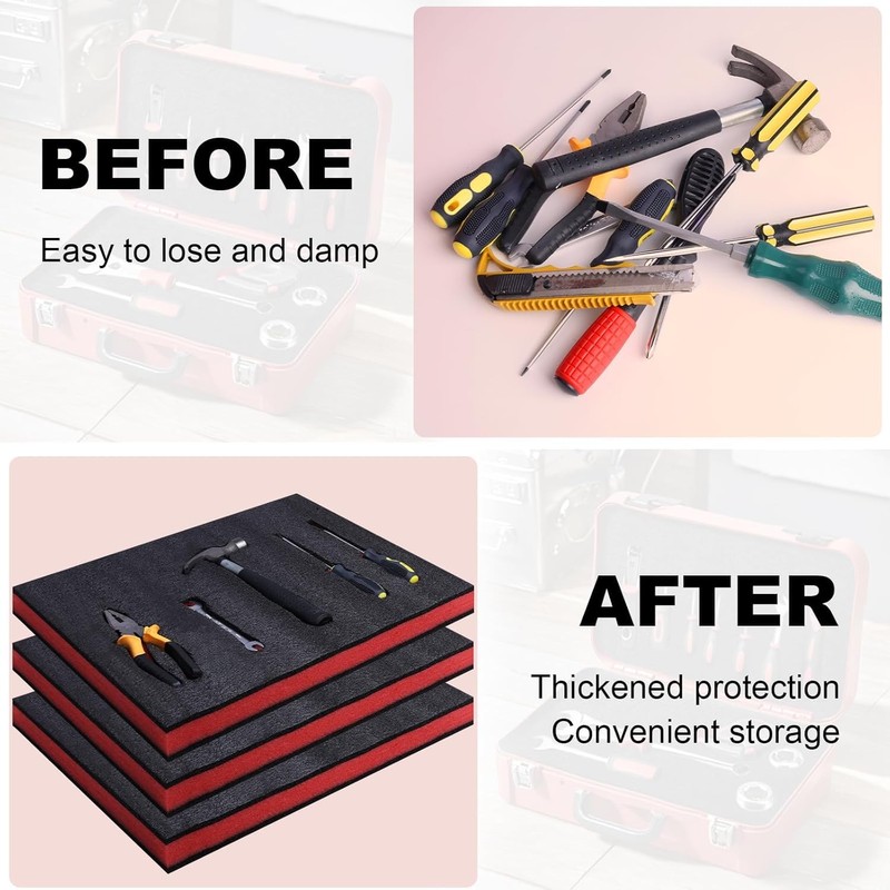 DGSL Tool Box Foam 4 Pack, 22x18x2 In Foam Inserts
