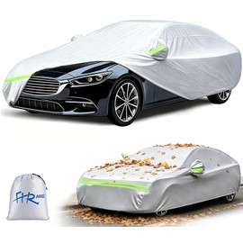 Fhrhig Cubierta para Auto con Tiras Reflectantes, Universal Funda para Carro Impermeable, Bloquea los Rayos Ultravioleta, Resistente al Polvo, para Exterior/Cochera, 490x180x150cm