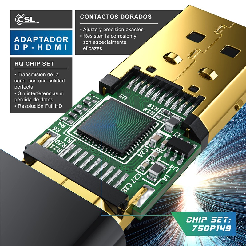 CSL - DisplayPort to HDMI Adapter - DP 1.2 4K