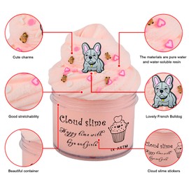 French Bulldog Scented Cloud Slime - Premium DIY Scented Peach Slime for Boys & Girls, Ages 4-12 - Party Favors & Christmas Stocking Fillers