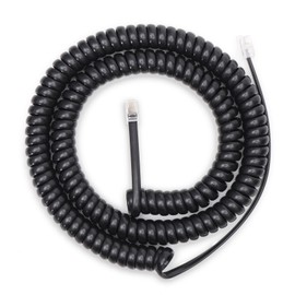 Awishwell 16 FeeT Uncoiled Phone Cord, Long Telephone Curly Cords, 2 FeeT Coiled,1 Pack, Phone Cord for Landline RJ9 Black, Used at Home/Office/Hotel