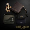 Doob London Genuine Leather Men's Wallet, Zip Around, navy