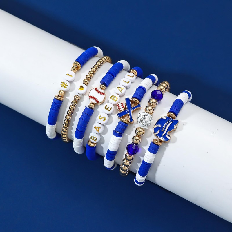 Smilelife Baseball Bracelets for Women Game Day Stackable Bracelets Baseball