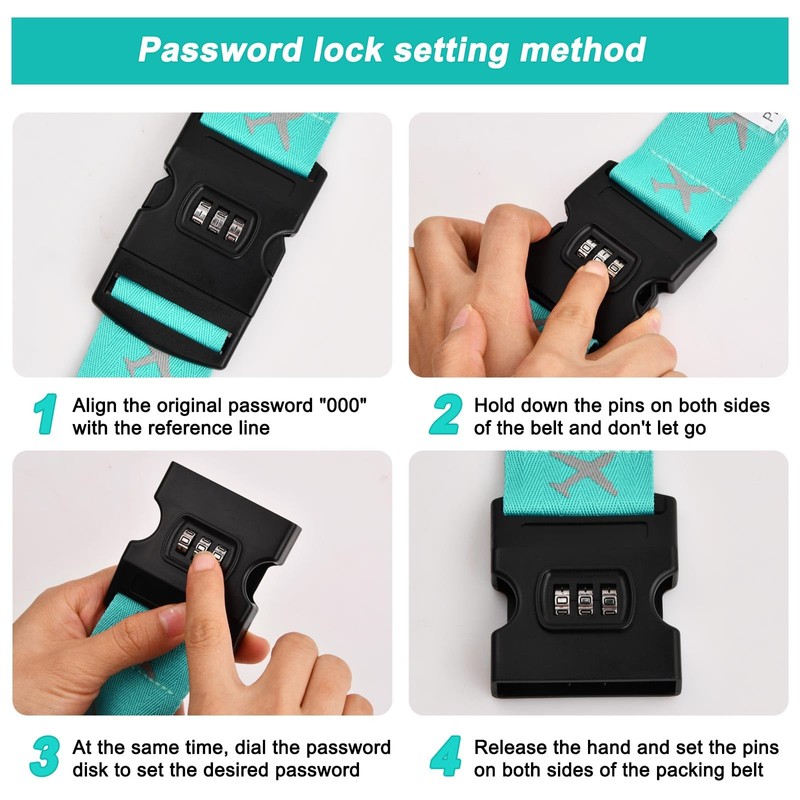 Pack of 2 Suitcase Strap, Suitcase Strap with Suitcase Tag,