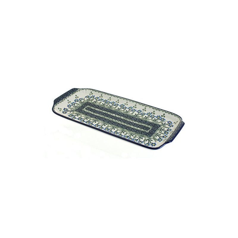 Blue Rose Polish Pottery - Orange Spring Tulip Bread Tray