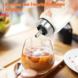 Loscarol Sugar Dispenser with Pour Spout & Lid, 17 oz Glass Sugar Shaker Jar for Coffee Bar,Tea & Baking, Commercial Quality Sealed Sugar Container for Sugar, Honey, Syrup for Home Kitchen