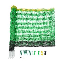 Electric Fence Netting, 50"H X 164'L Portable PE Net Fencing with Stakes Electric Poultry Enclosure for Goats, Pigs, Dogs for Backyards, Homesteads, Gardens, Farms (Green)