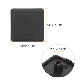 MECCANIXITY 30Pcs Standard Plastic Square Aluminum Extrusion End Cap Black Hole Dia 7.2mm 30x30mm for Trolley, Fish Tank Rack, Storage Rack