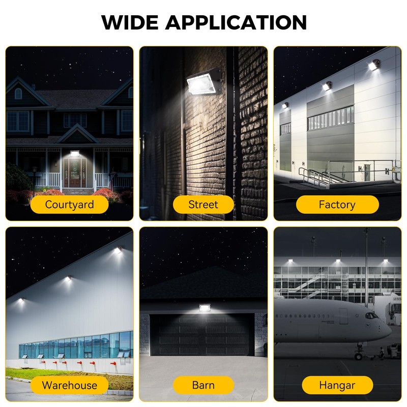 AIKVSXER 160W LED Wall Pack Light, 25600LM 6000K Dusk to