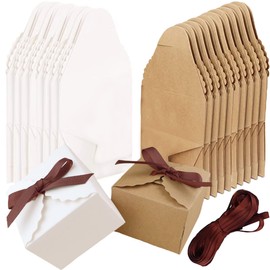 Hayaww GIFT_WRAP Boxes, 30pcs Kraft Paper Gift Boxes with Lid - Square Gift Packaging for Wedding, Birthday, Party