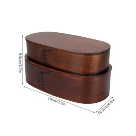 Lunchbox, 2-lagige Japanische -Box aus Holz, Lebensmittelbehälter, Isolierung, Lunchbox, Lebensmittelbehälter für Kinder, Erwachsene, Wandern, Klettern, Büro, Schule