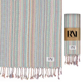 Refinery No. 1 Turkish Beach Towel, Oversized Quick Dry Lightweight, Sand Free, Pool and Swim Towel (Mint)