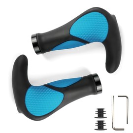 GZERMA Bicycle Grips Ergonomic MTB Grips with Two Sides Lock-On Design Horn Handlebar Grips 22 mm Bicycle Grips for E-Bike Trekking Bike Mountain Bike Touring Bike Road Bike