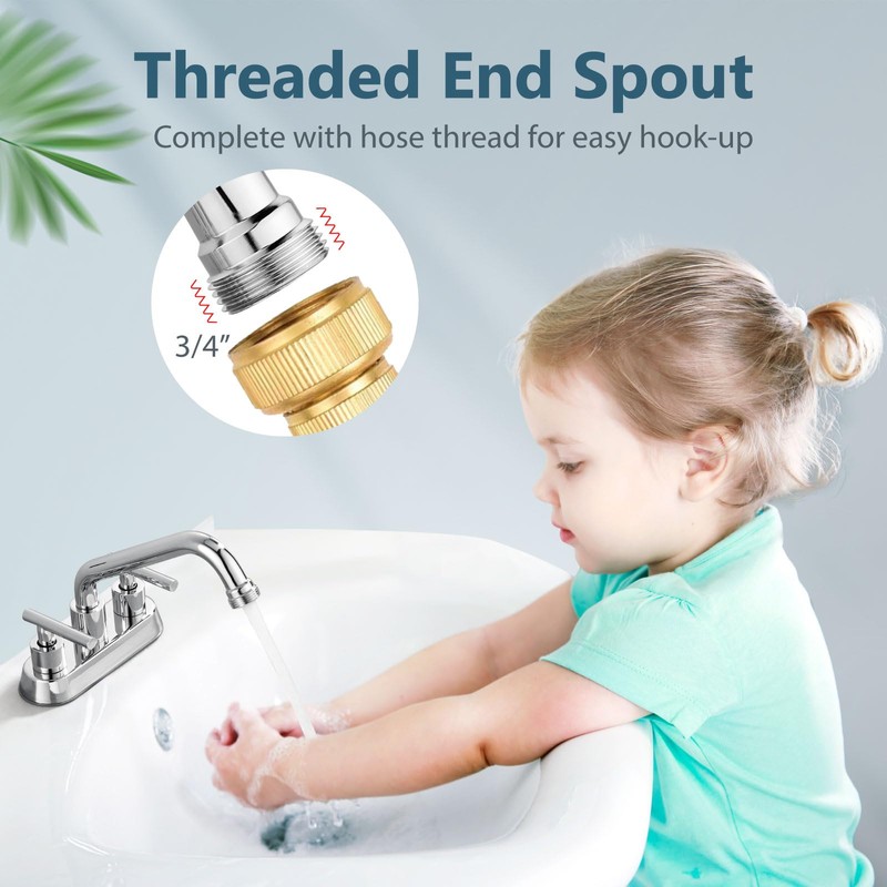 Aolemi Utility Sink Faucet 4 Inch Centerset, Laundry Sink Faucets