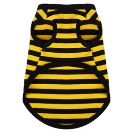 Paiaite Dog Striped Shirt Happy Color Cotton Sleeveless Puppy Dog Shirts Breathable Pet Apparel Tank Top Colorful Puppy Sweatshirt Dog Clothes for Small Medium Dogs Yellow M