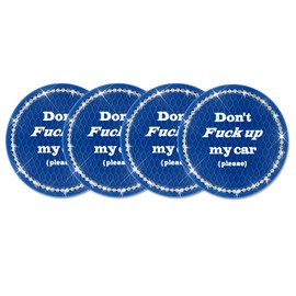 Lyxheth 2PCS Bling Car Cup Holder Coaster, Cup Holder Insert, 2.75 Inch Auto Cup Holders Insert Coaster, Car Accessory Silicone Anti-Slip Crystal Rhinestone Drink Cup Mat for Women (Blue, 4PCS)