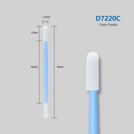 AAWipes - Hisopos de limpieza de espuma de 3 pulgadas de doble extremo con cabezas redondas [nuevo] (100 unidades, azul, cabeza de 3,2 mm, longitud 76 mm), doble punta Q Tip palitos de limpieza de espuma para limpiar pequeñas áreas ranuradas (D7220C)