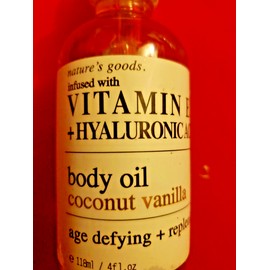 NATURE'S GOOD INFUSED WITH VITAMIN E + HYALURONIC ACID BODY OIL COCONUT VANILLA