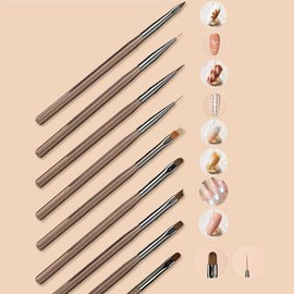 Cepillo de Línea de Arte de Uñas Nail Art Painting Pen Cepillo de Uñas Traje de Cepillo de Manicura Dibujo Pintado Material Acrílico Herramientas de Manicura