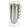4PCS Camping Double Layer Cups Stainless Steel Food Grade Plastic