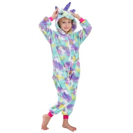Kids Unicorn Onesie Girls Animal Costume Cosplay Pajamas 4 Years