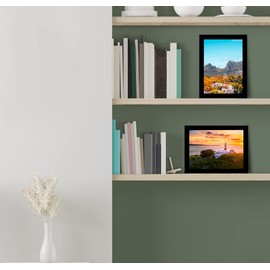 M1SS (Set of 6) - A4 Black Wooden Picture Photo Frame Certificate Frame Includes Styrene Front For Home Family Office Decor, Classic Wall Mountable & Tabletop Frames (21 x 29.7 CM)