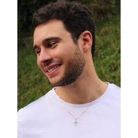 MyGold cross pendant (without chain), yellow gold, white gold, 375/585/750 gold, (9 ct / 14ct / 18ct), 25 mm x 12 mm gloss necklace pendant, gold pendant, gold cross, gift Landour, MOD 02220, 9ct Yellow Gold